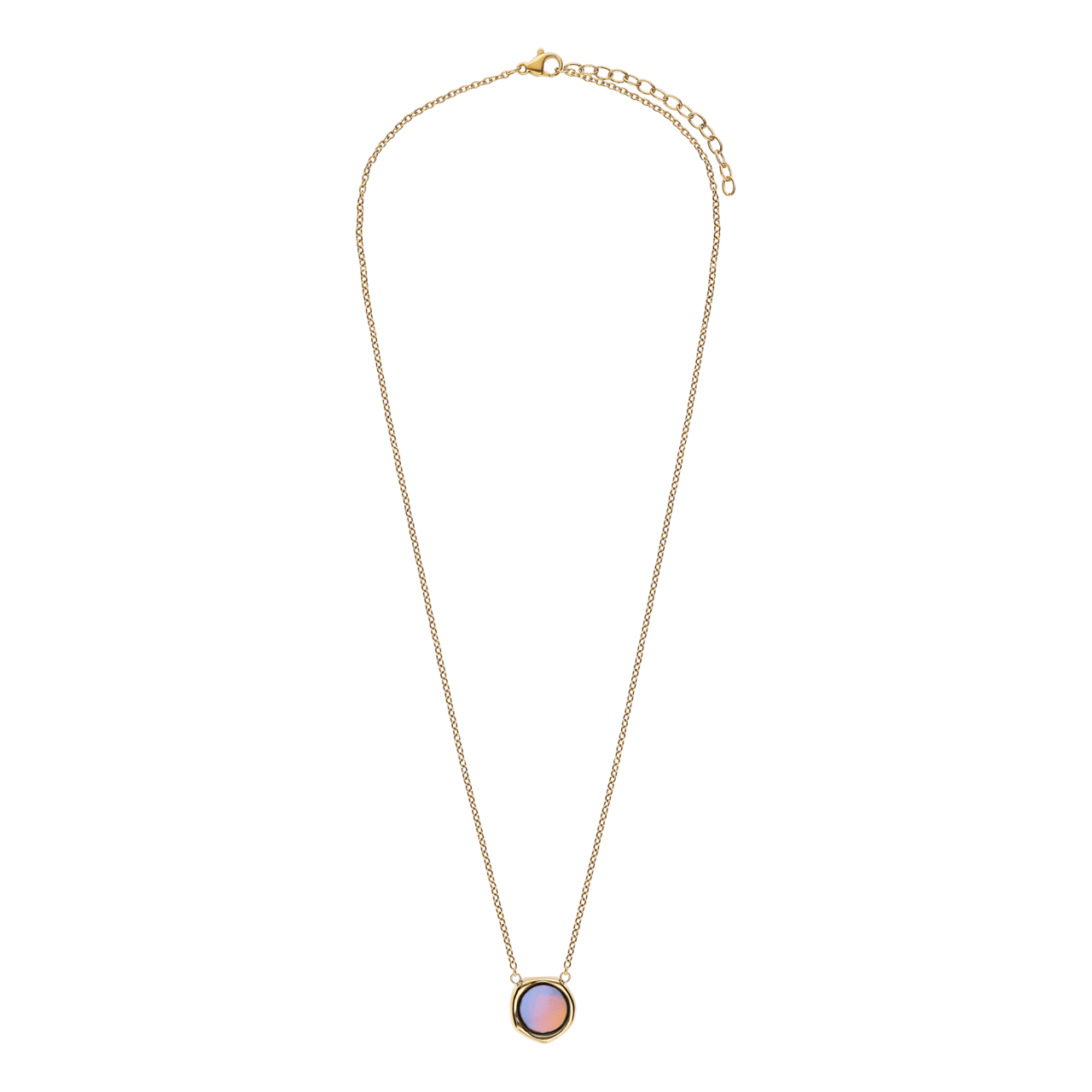 Stainless steel goldplated ketting met opaal