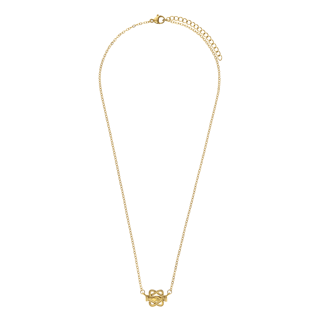 Stainless steel goldplated ketting met mattenklopper met hand