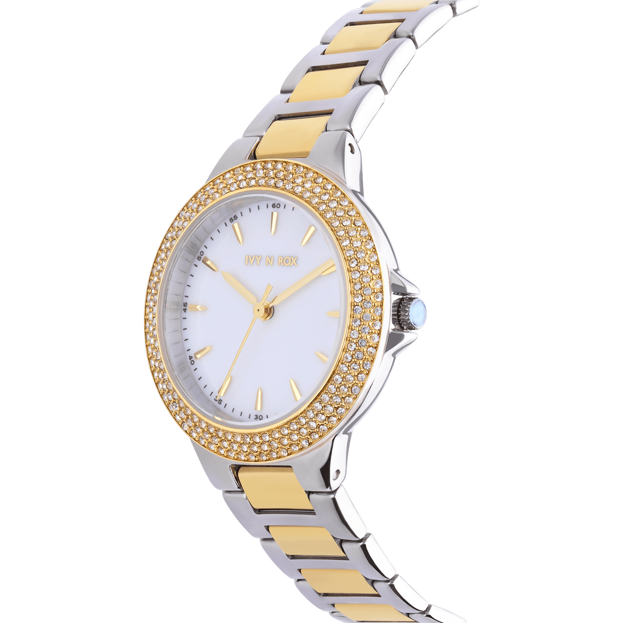 IVY N ROX stainless steel dameshorloge bicolor met zirkonia