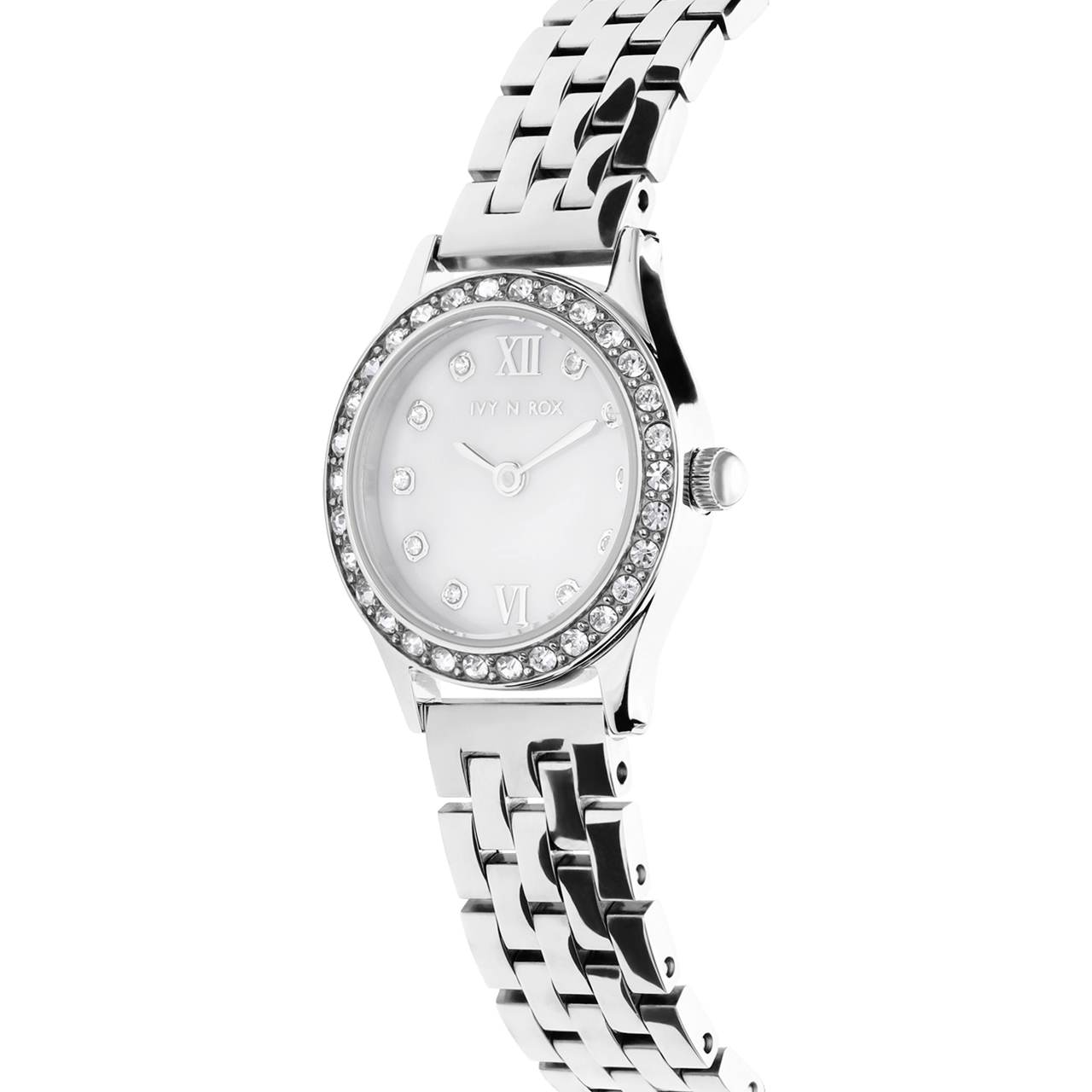 IVY N ROX Damen-Armbanduhr aus Edelstahl mit Zirkonia