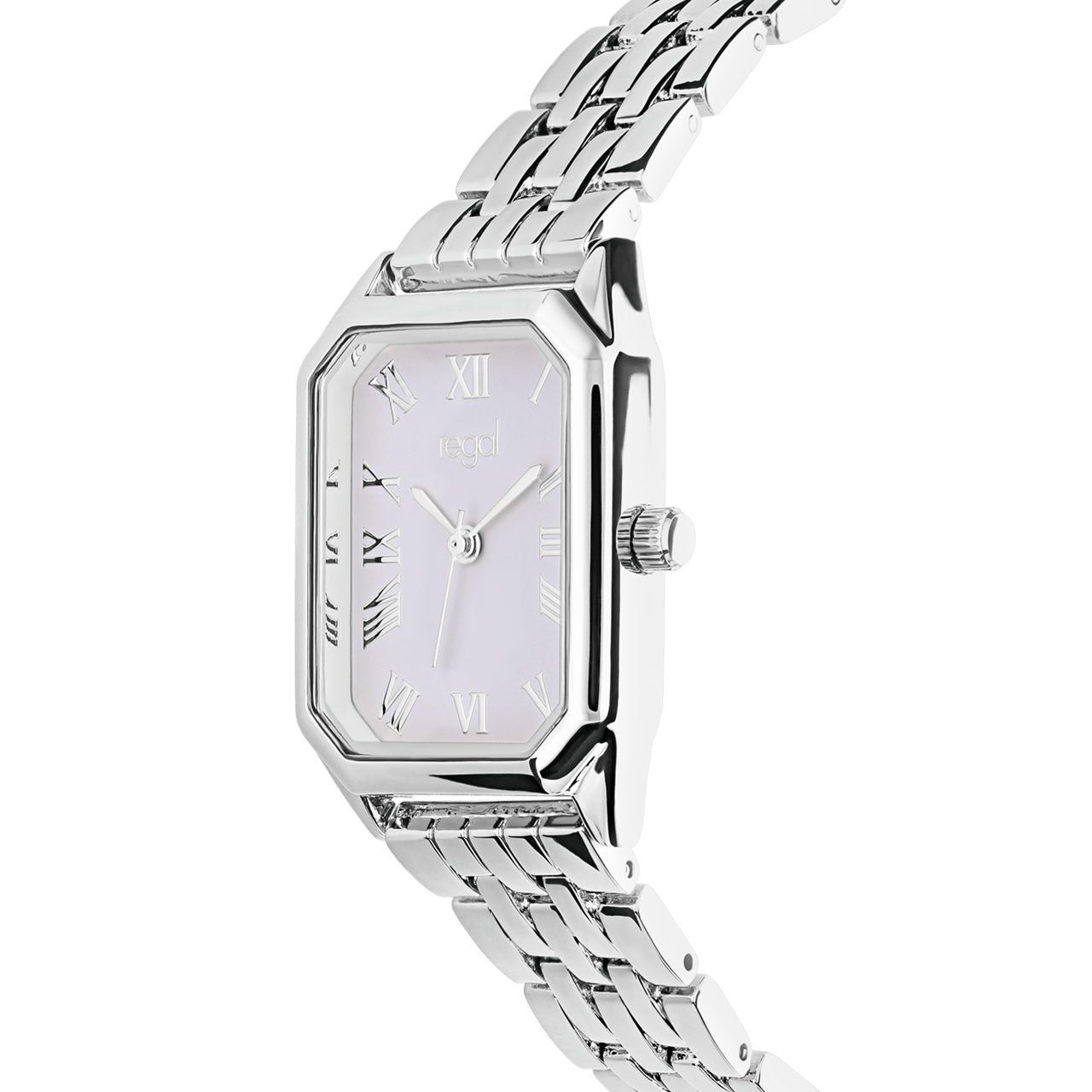Regal Armbanduhr, silberfarben, mit römischen Ziffern