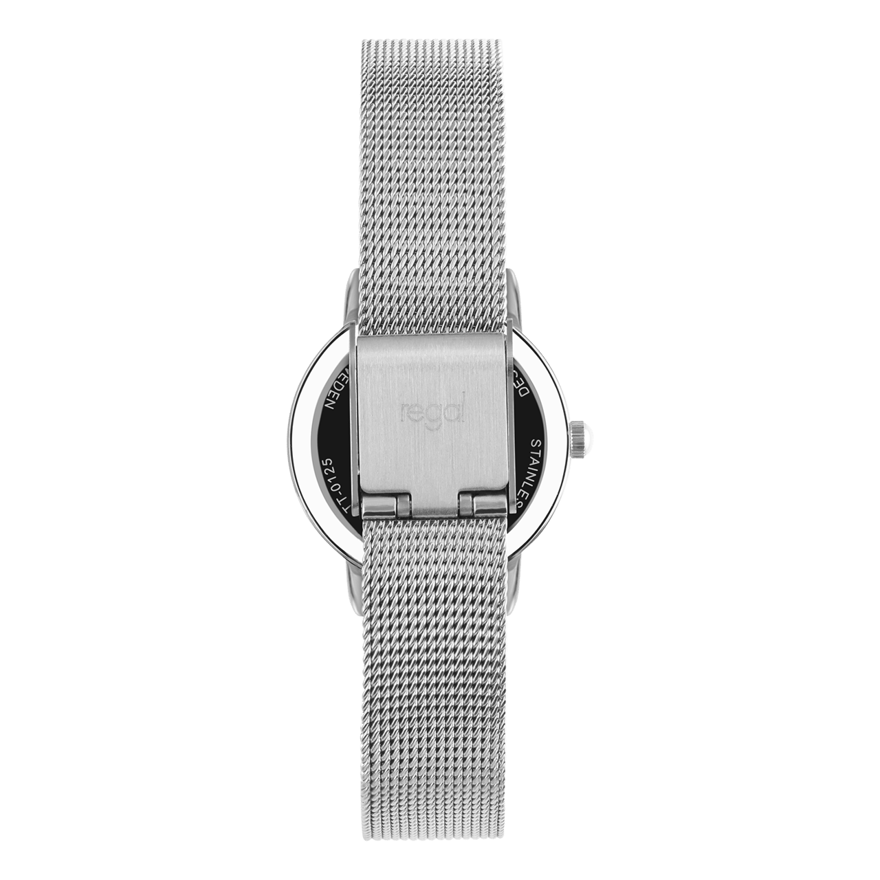Regal horloge met zilverkleurige meshband