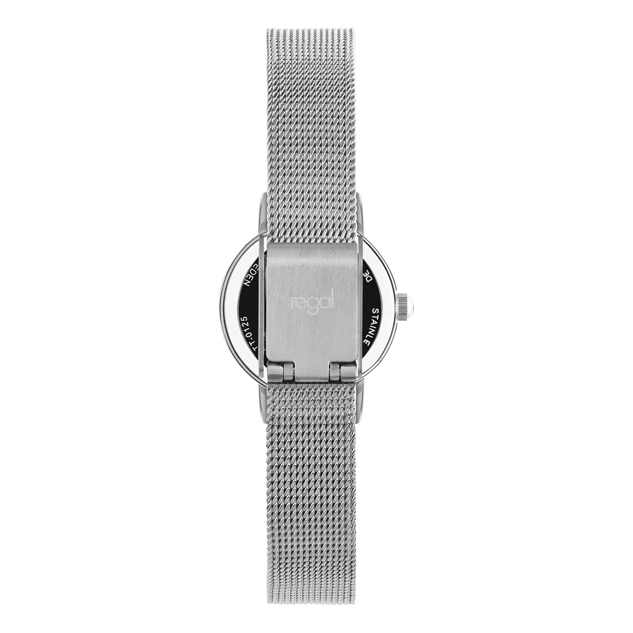 Regal Armbanduhr mit silberfarbenem Armband aus Mesh