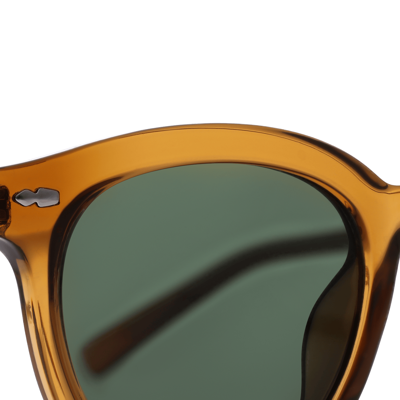 Braune Sonnenbrille mit grünen Gläsern