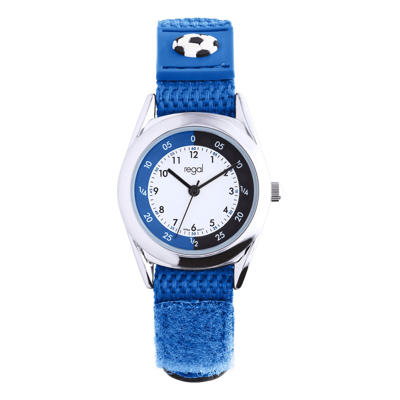 Regal Kids Uhr, blau, in Fußballbox