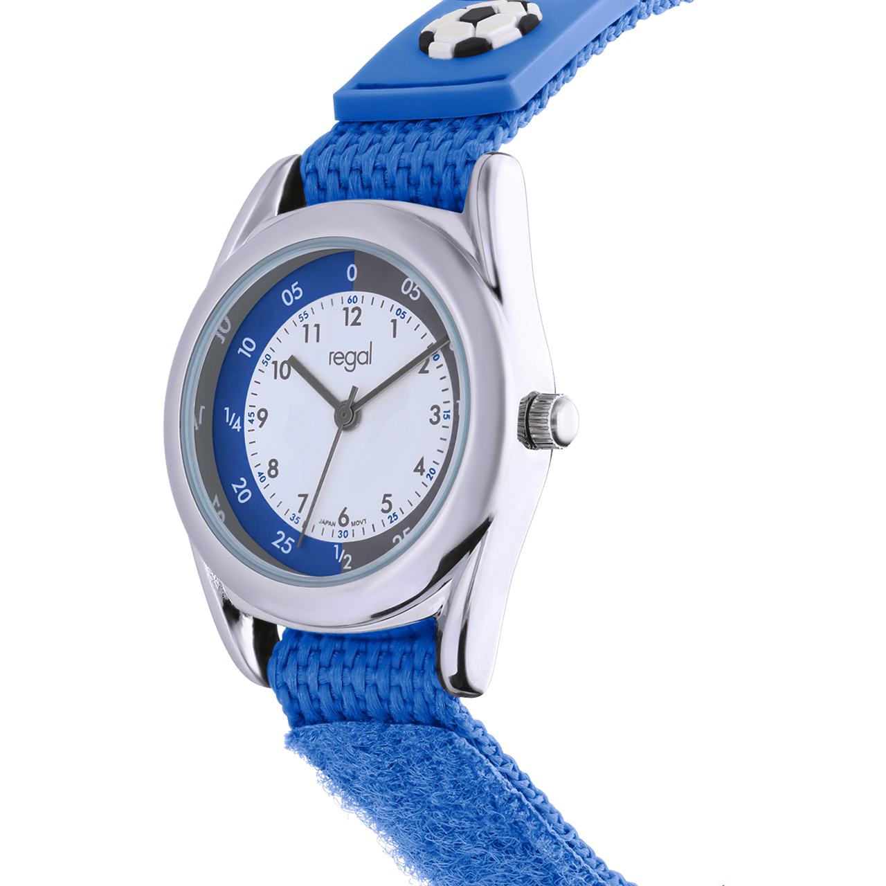 Regal Kids horloge blauw in voetbaldoosje