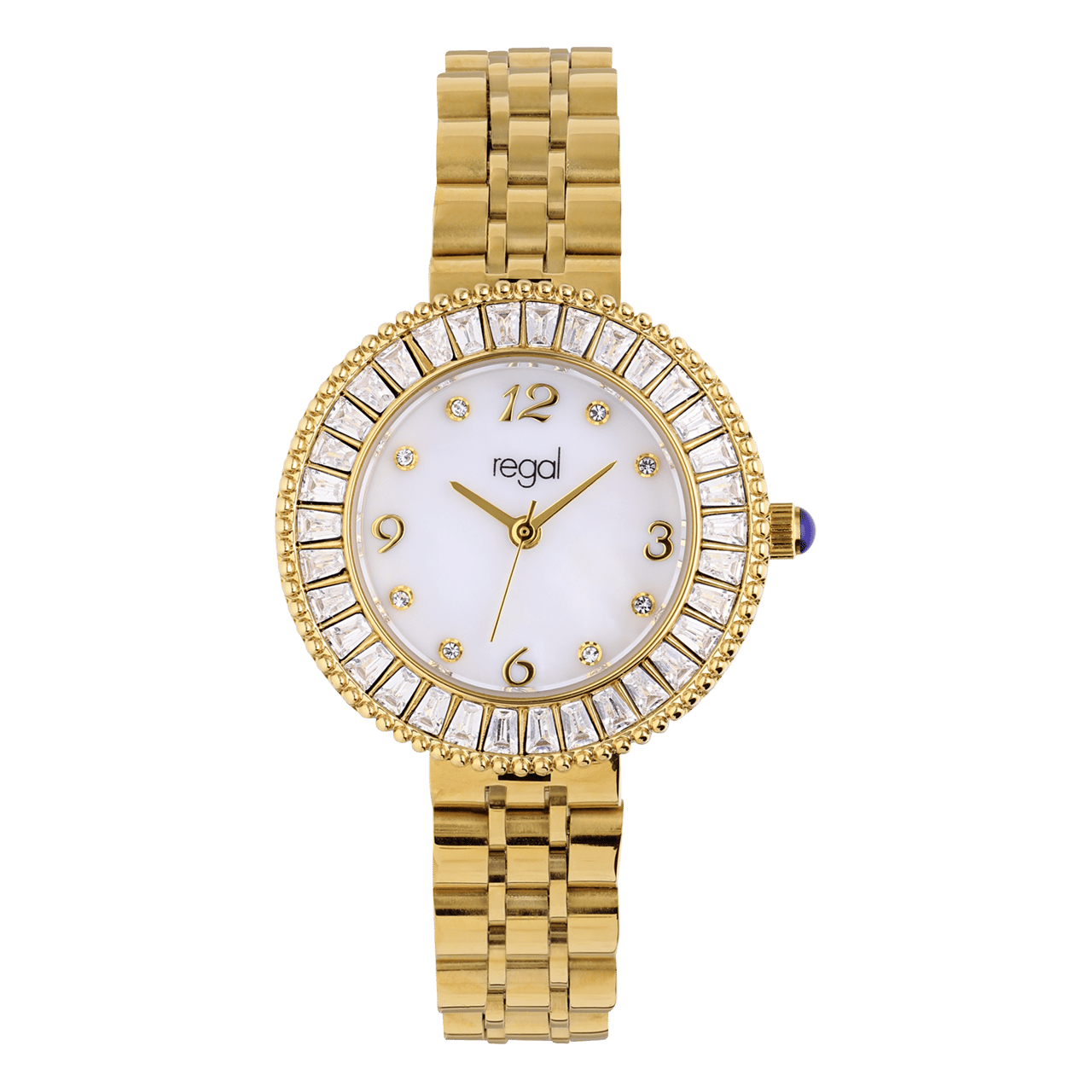 Regal damesset Horloge en armband goudkleurig