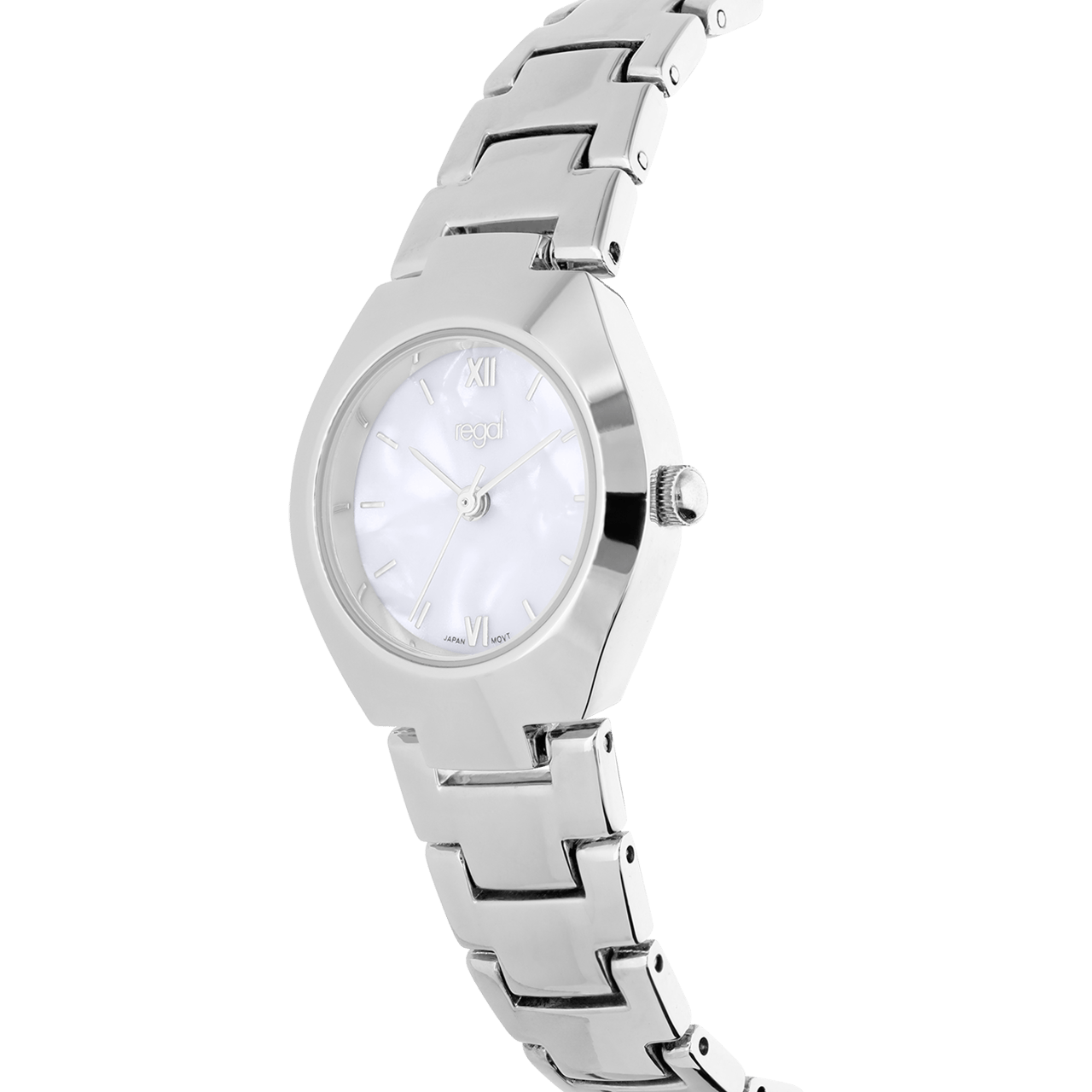 Regal Damen-Set, Armbanduhr und Armband, silberfarben