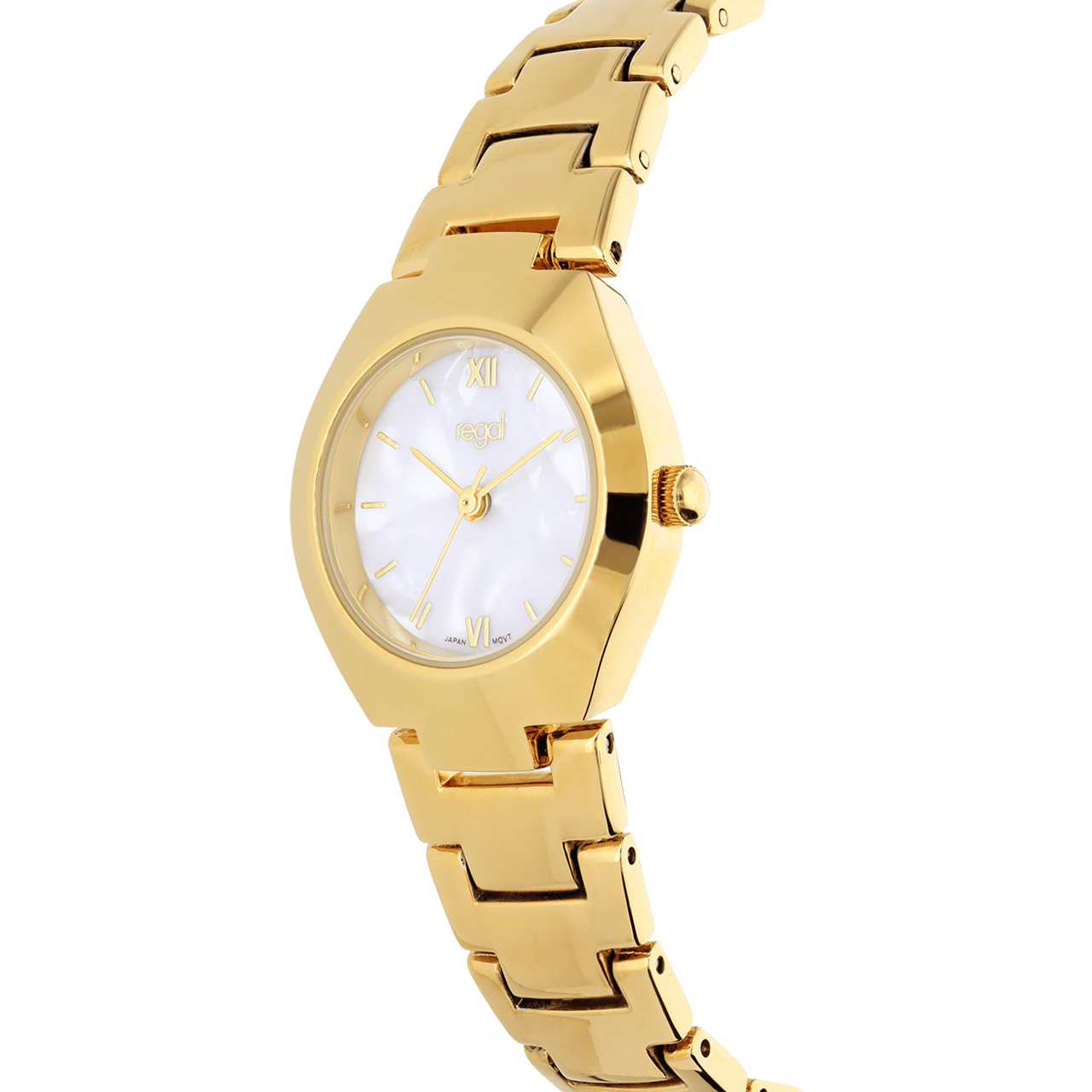 Regal Damen-Set, Armbanduhr und Armband, goldfarben