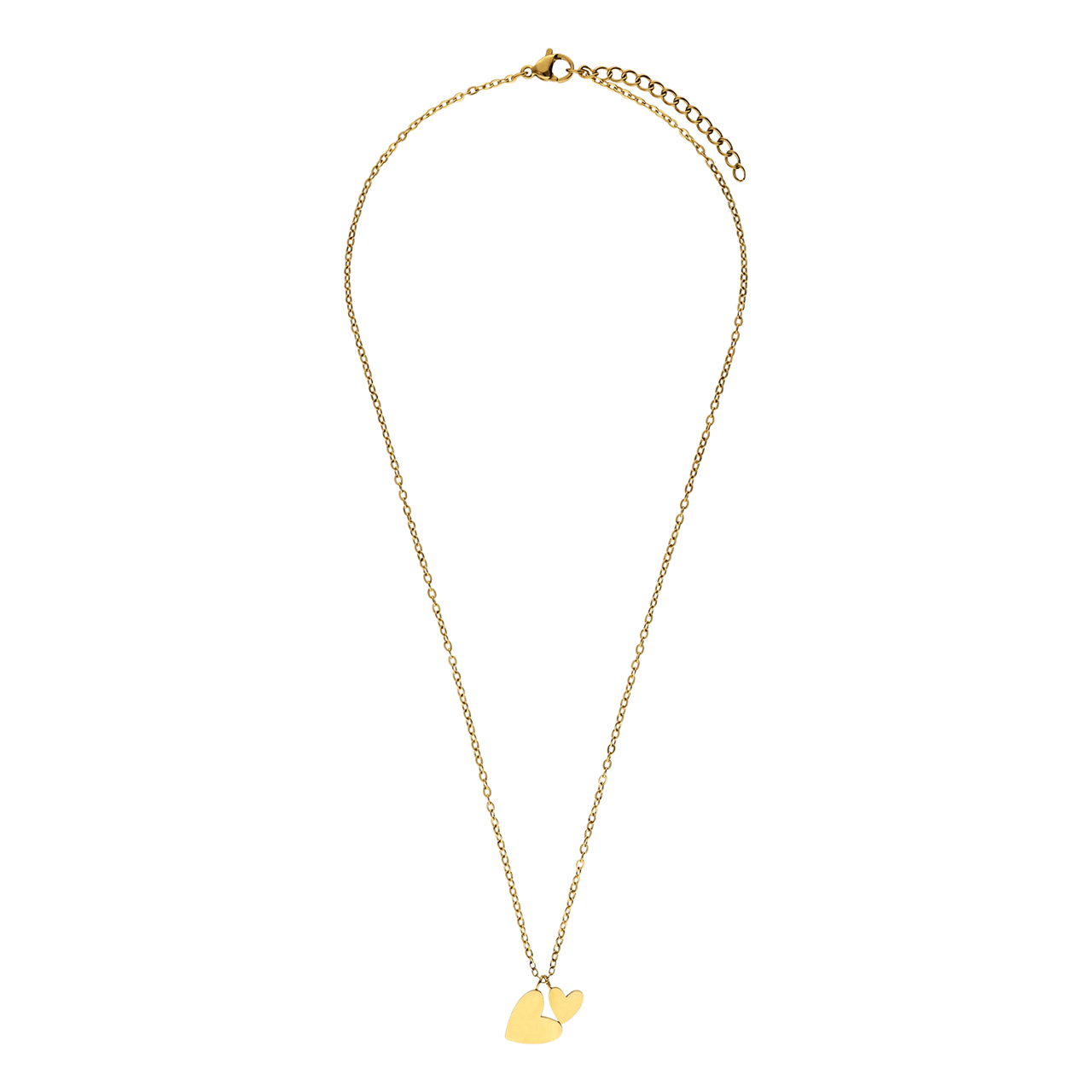 Stalen goldplated ketting met hanger hart voor dames