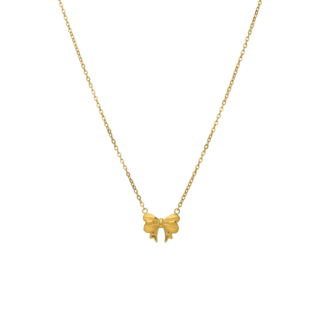 Stainless steel goldplated ketting met strik