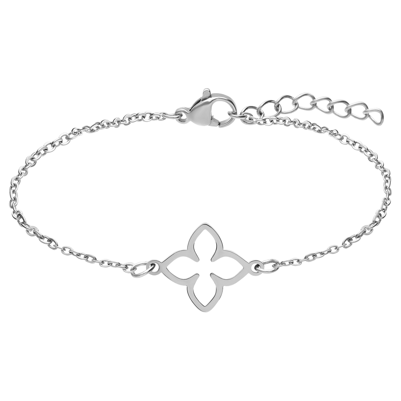 Armband aus Edelstahl mit ovaler Blume