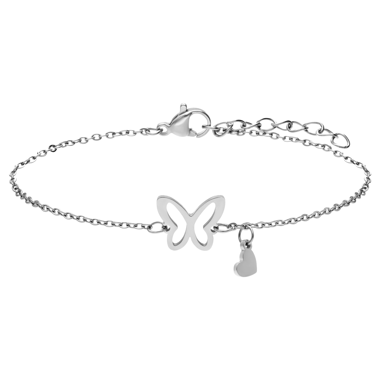 Stainless steel armbanden Moeder/Dochter vlinder