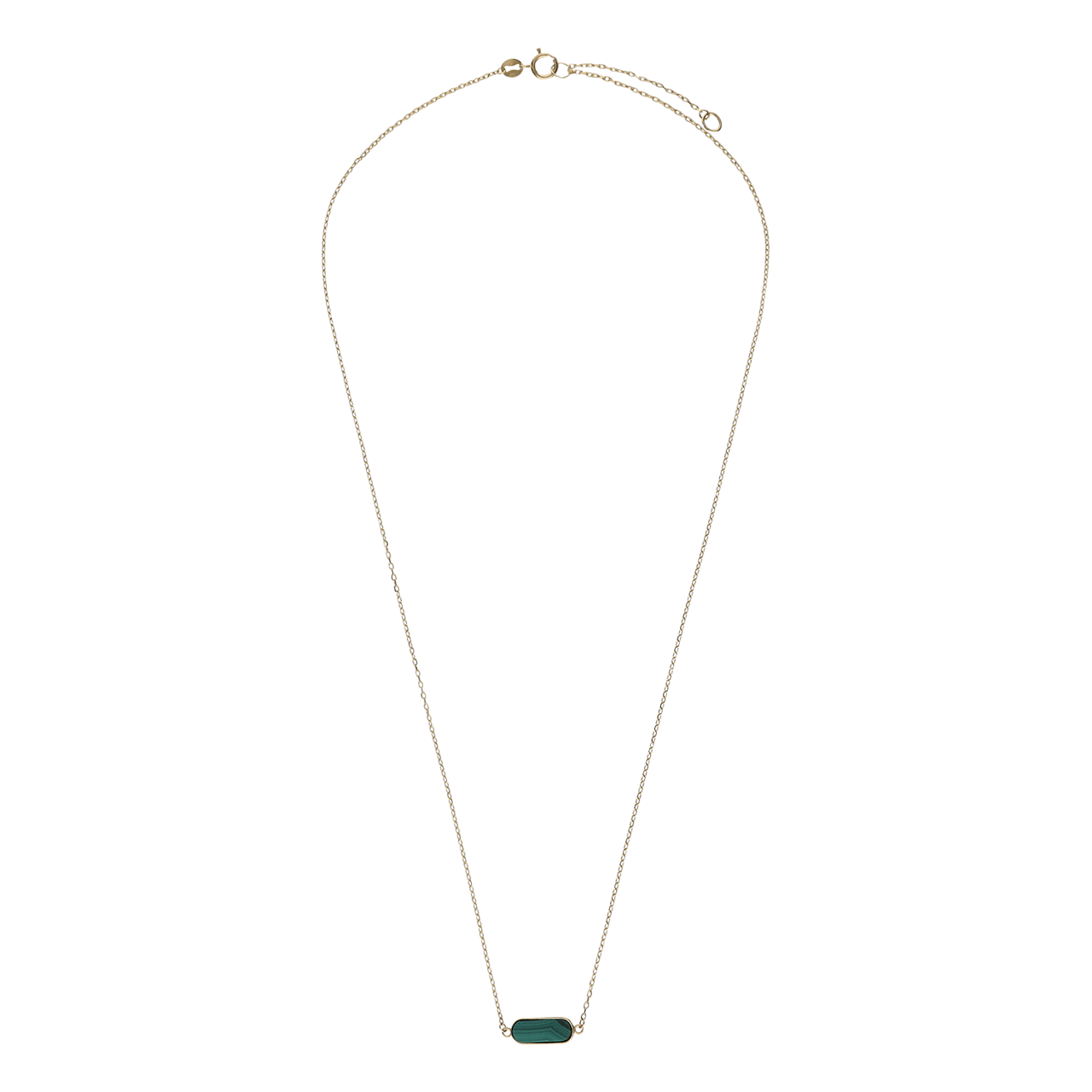 14 Karat Gelbgoldkette mit Malachit