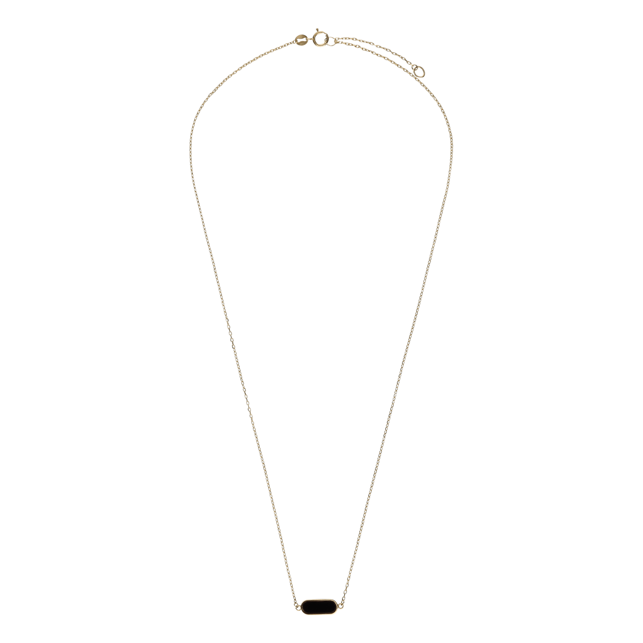 14 karaat geelgouden ketting met onyx