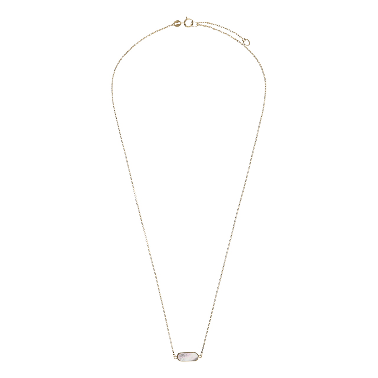 14 Karat Gelbgoldkette mit Perlmutt