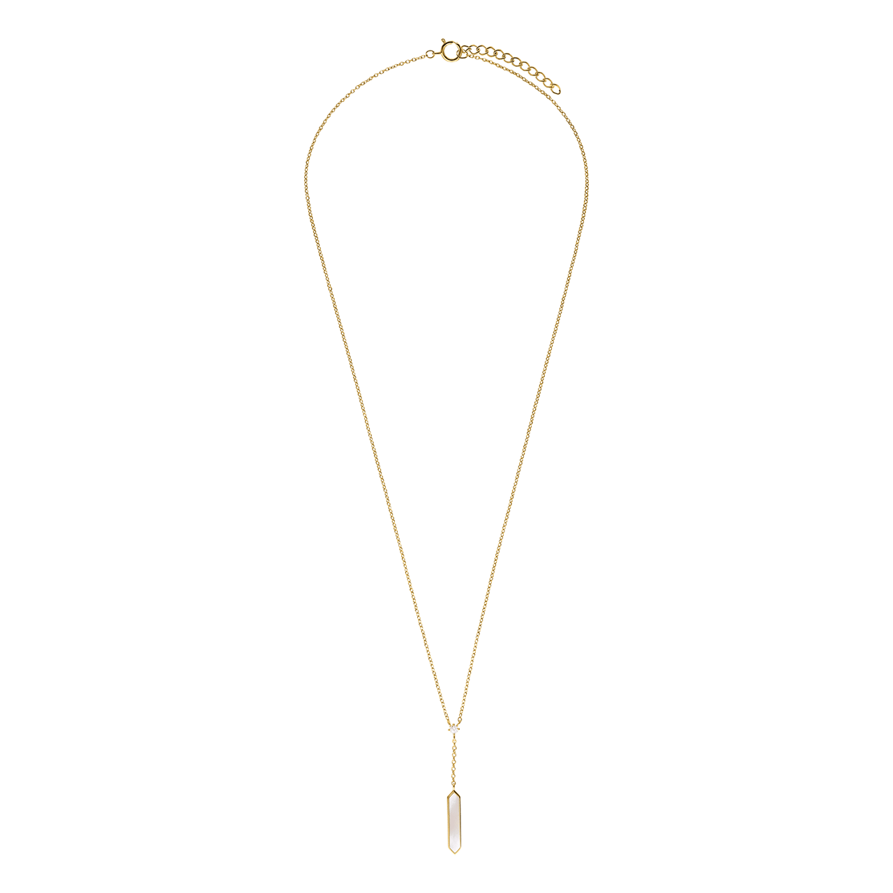 Zilveren goldplated ketting met hanger en zirkonia