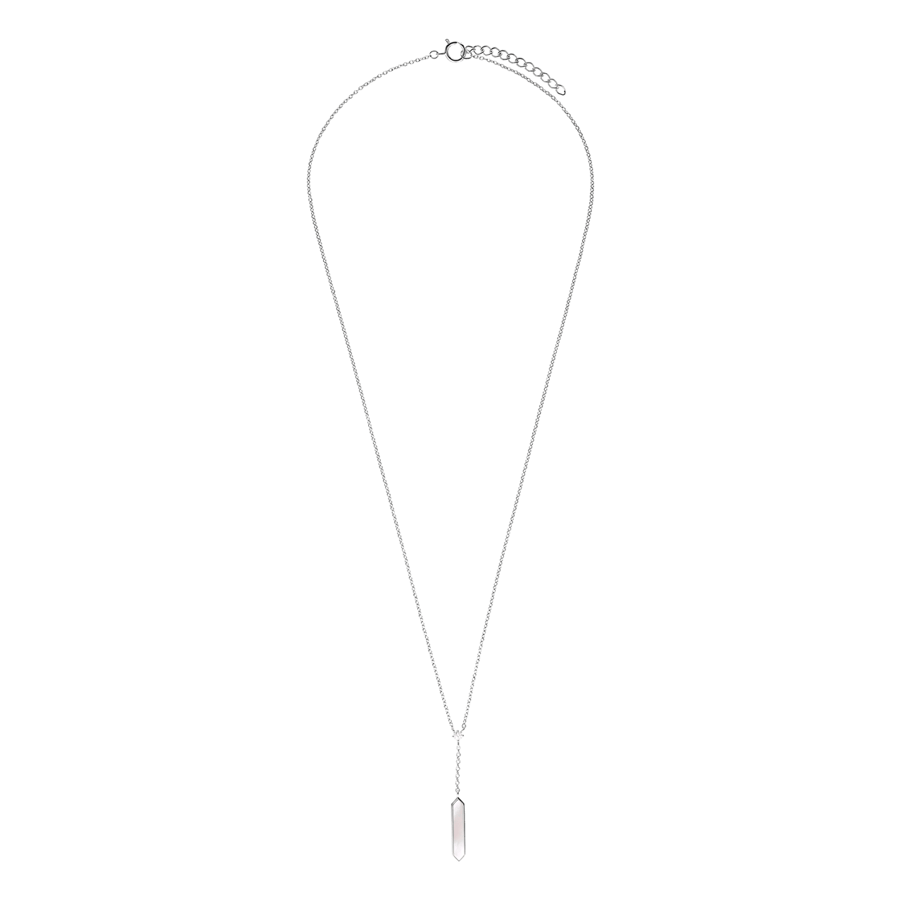 Zilveren ketting met hanger en zirkonia
