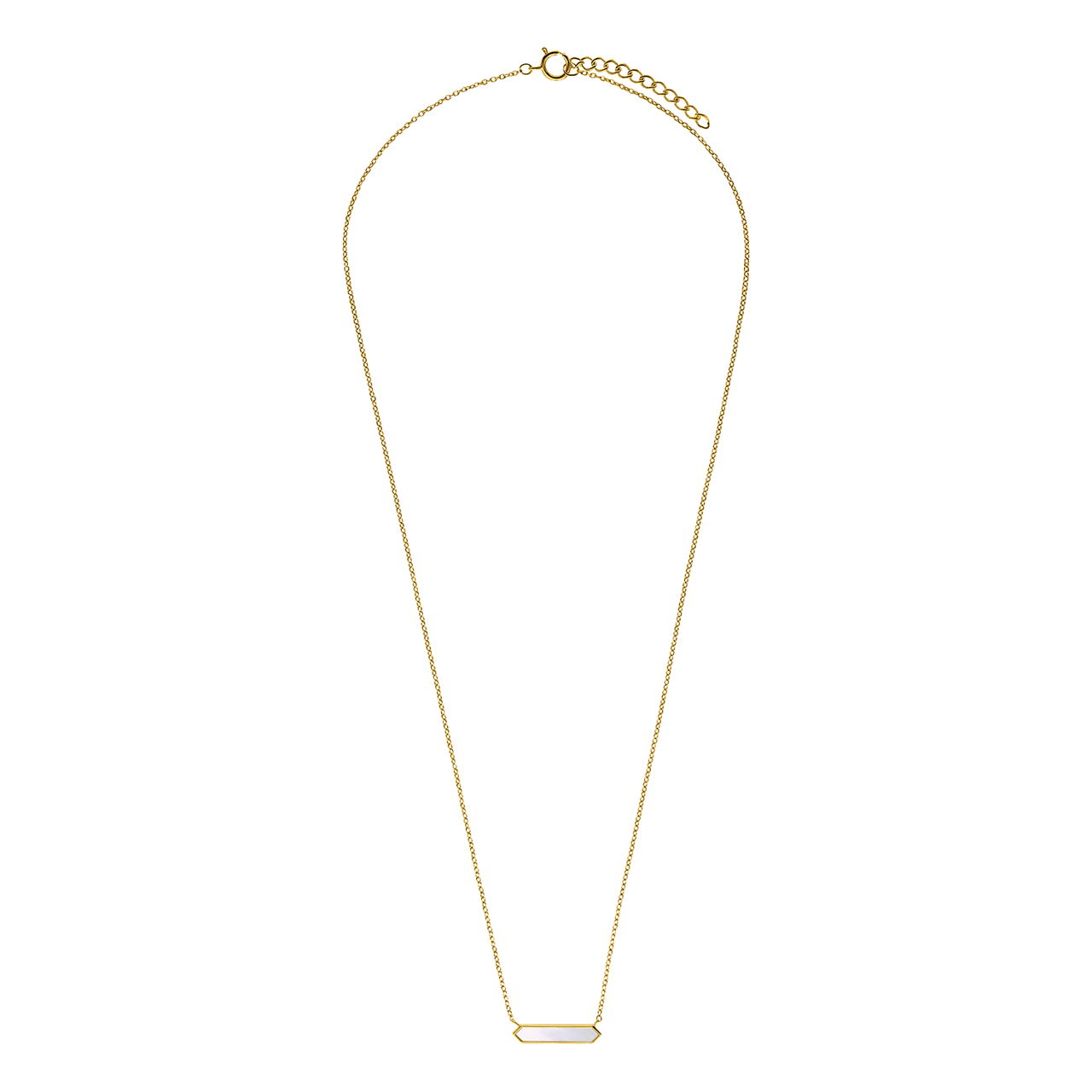Zilveren goldplated ketting met hanger hexagon voor dames