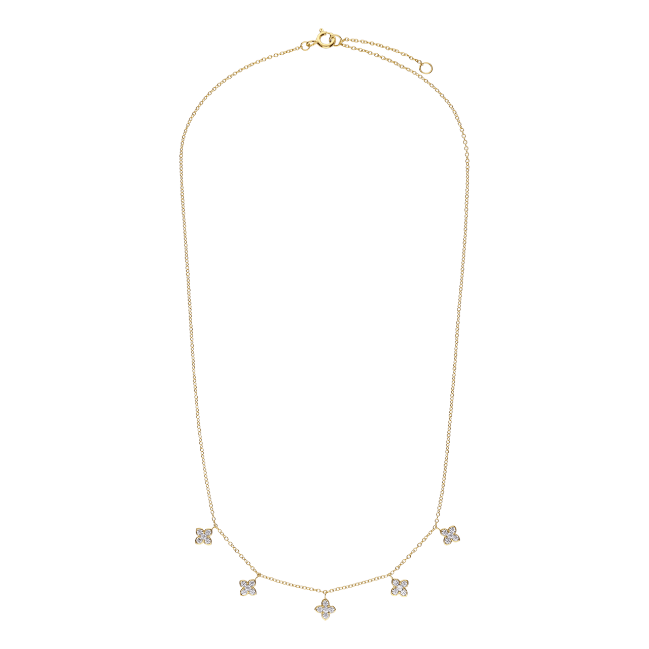 Zilveren goldplated ketting met hanger ster met zirkonia voor dames
