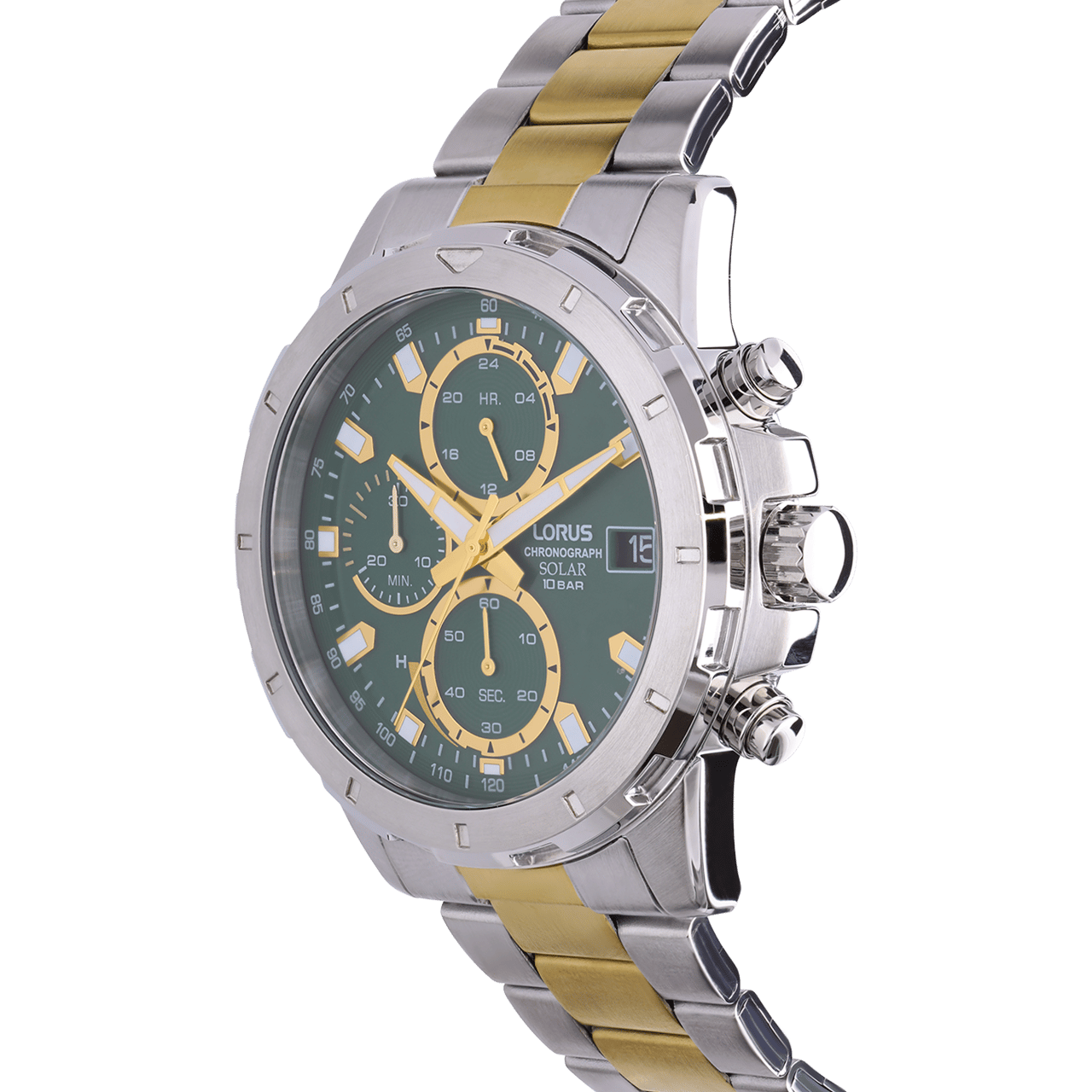 LORUS zweifarbige Herren-Solaruhr aus Stahl RZ605AX9