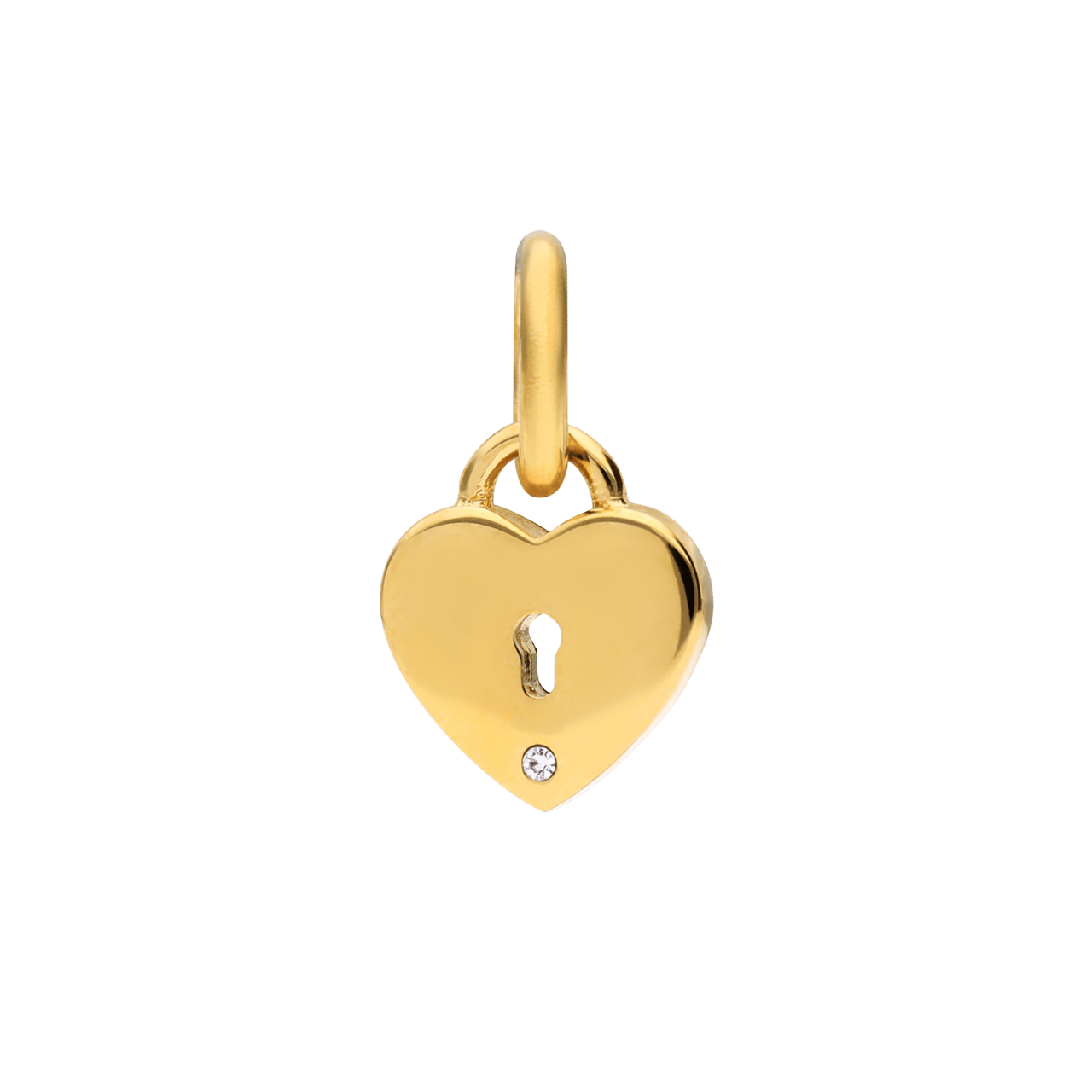 Stalen goldplated hanger met hart slotje
