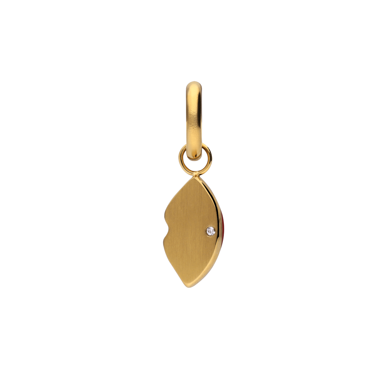 Stalen goldplated hanger met rode lippen