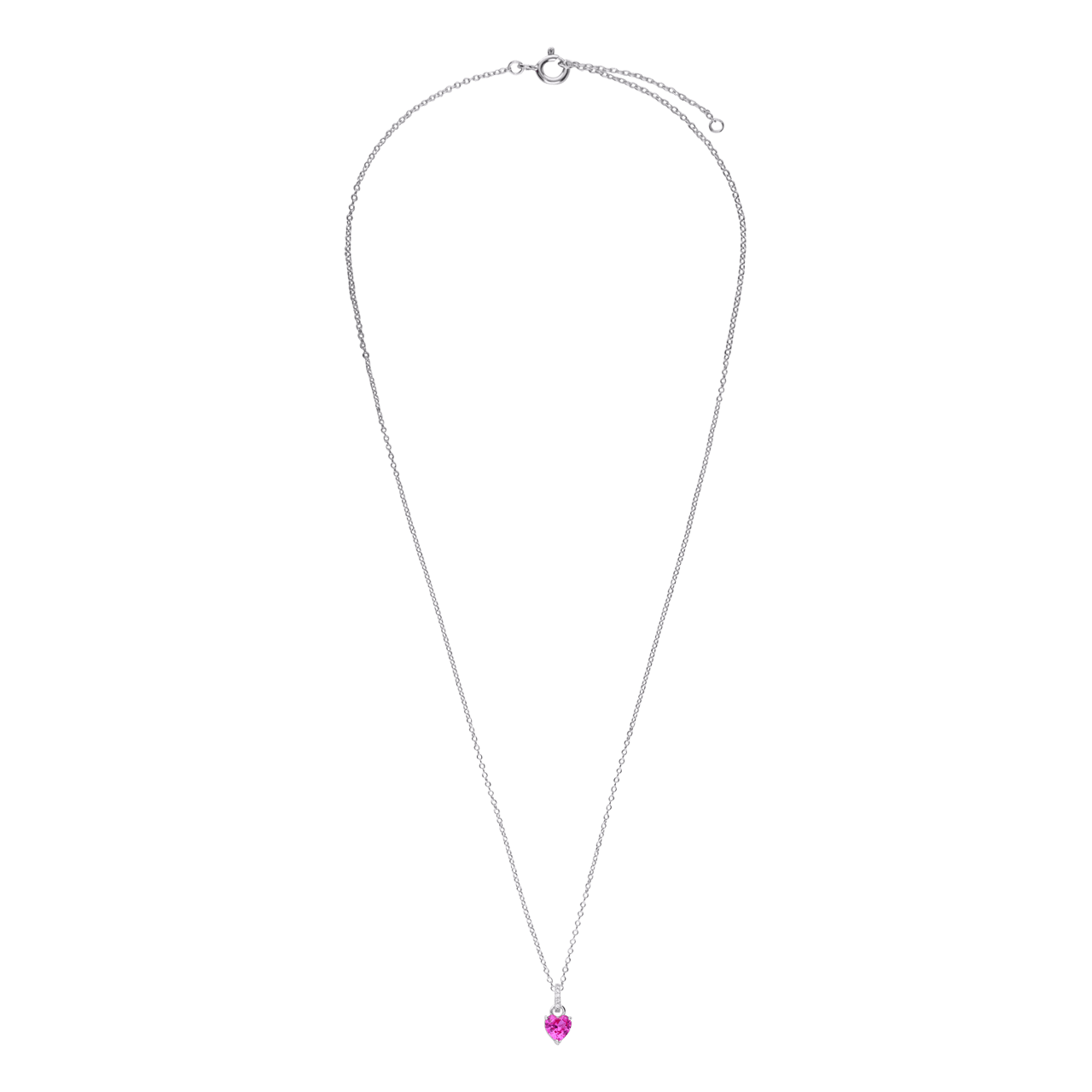 Zilveren ketting met hanger hart met zirkonia voor dames