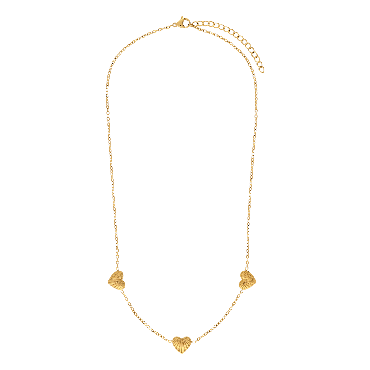 Stahlkette mit goldplattierten Herzen