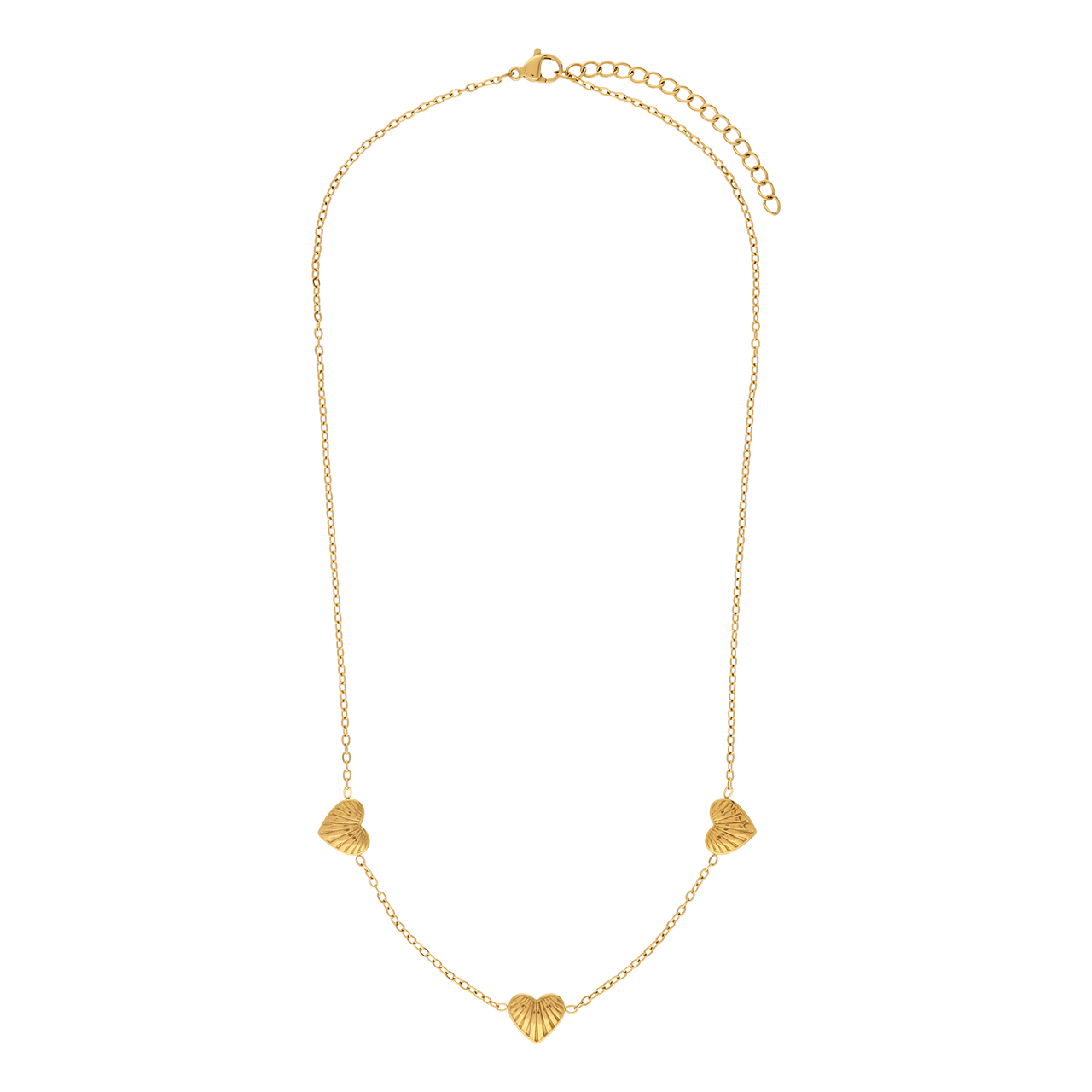 Stalen goldplated ketting harten
