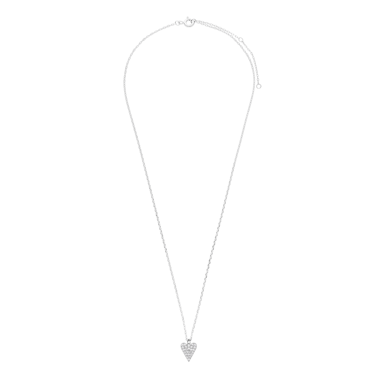 Zilveren ketting hanger hart met zirkonia voor dames