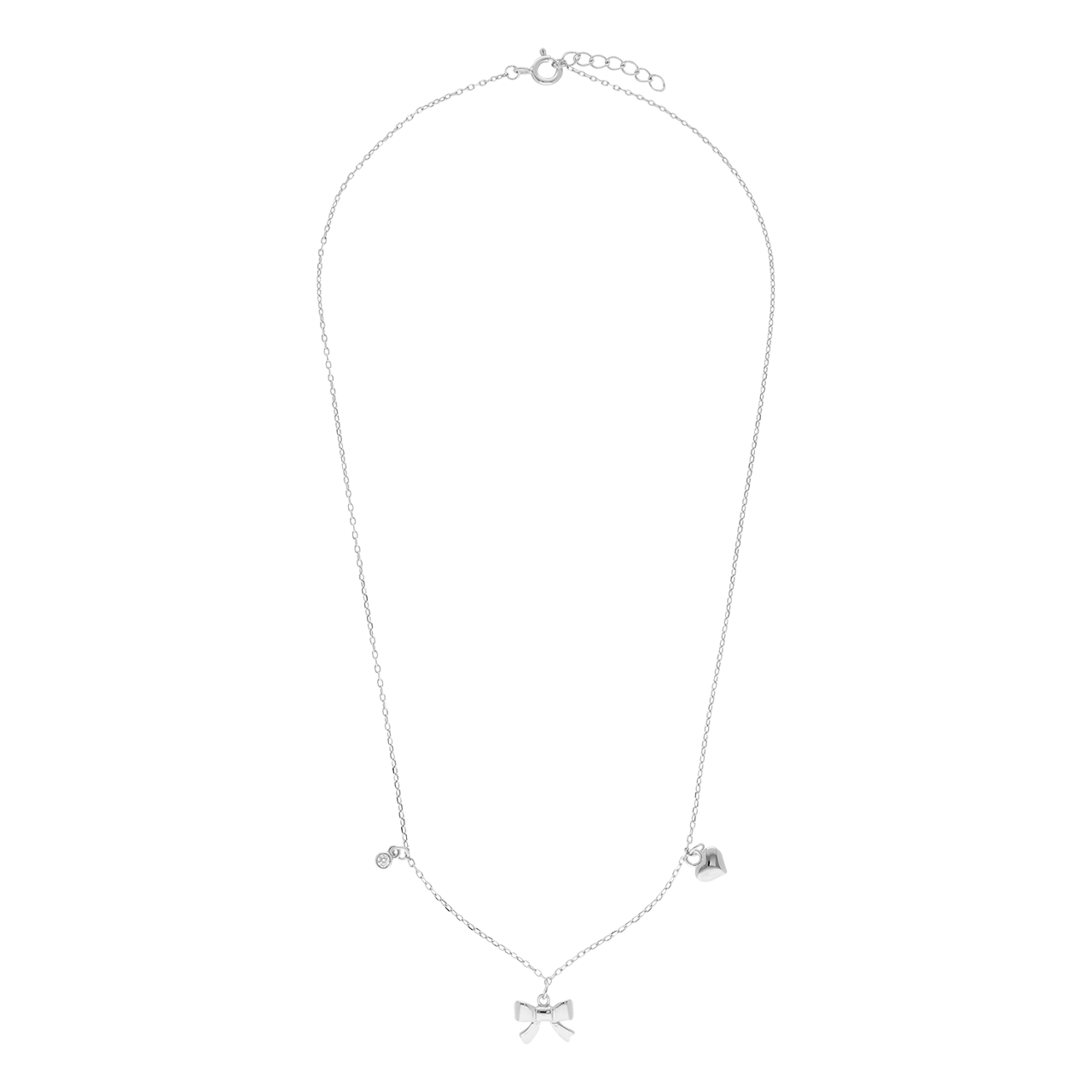 Zilveren ketting met strik