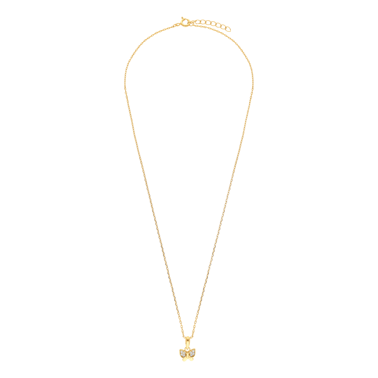 Silberne goldbeschichtete Kette mit Schmetterling