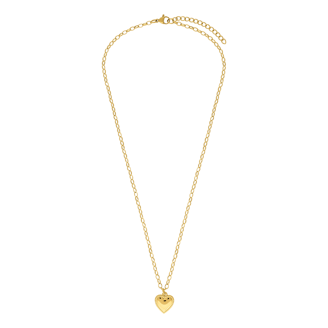 Stainless steel goldplated ketting hart