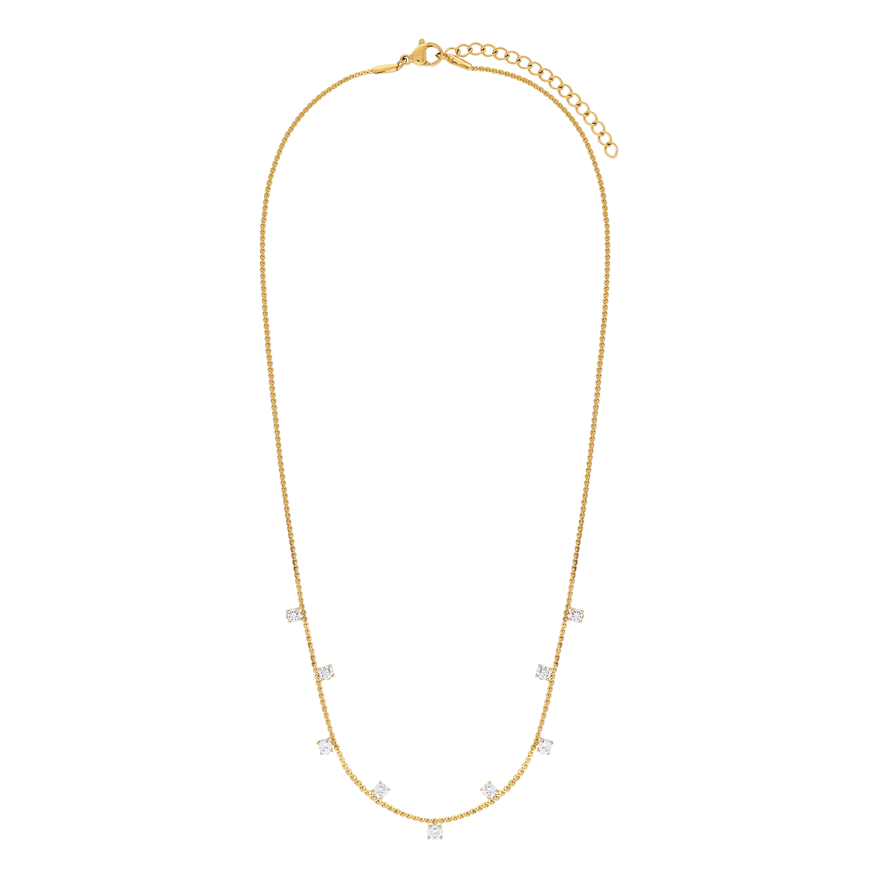 Edelstahl goldbeschichtete Kette ohne Anhänger mit Zirkonia für Damen