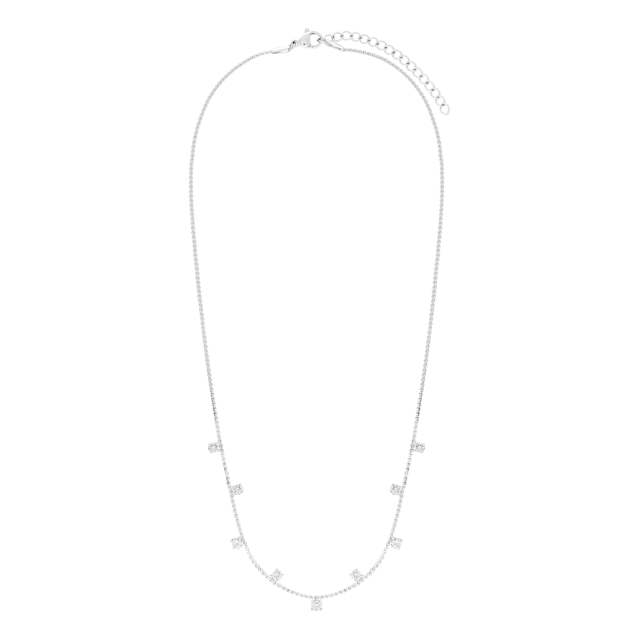 Stainless steel ketting met zirkonia voor dames