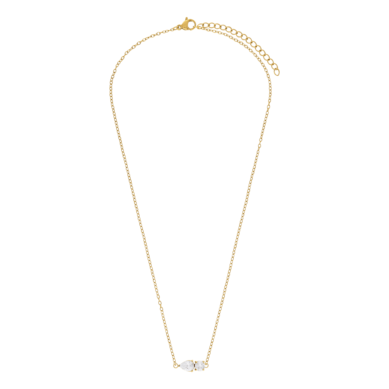 Stainless steel ketting met hanger met zirkonia voor dames