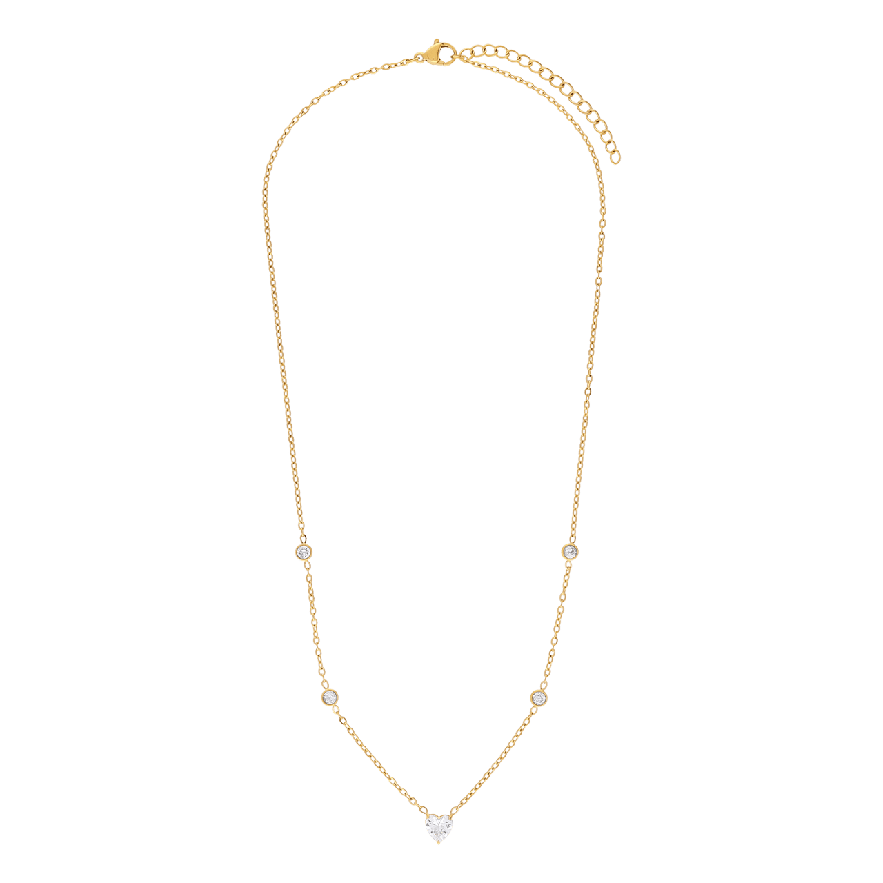 Stainless steel ketting met hanger met kristal voor dames