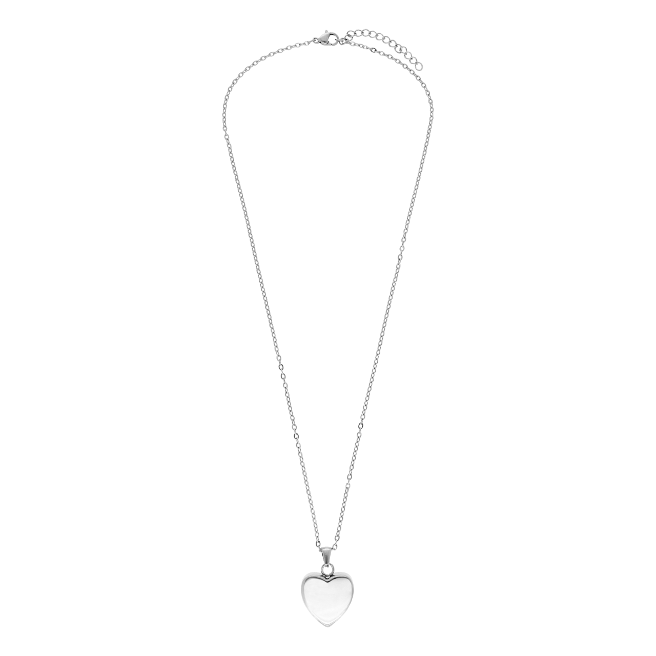 Stainless steel ketting met ashanger hart voor dames