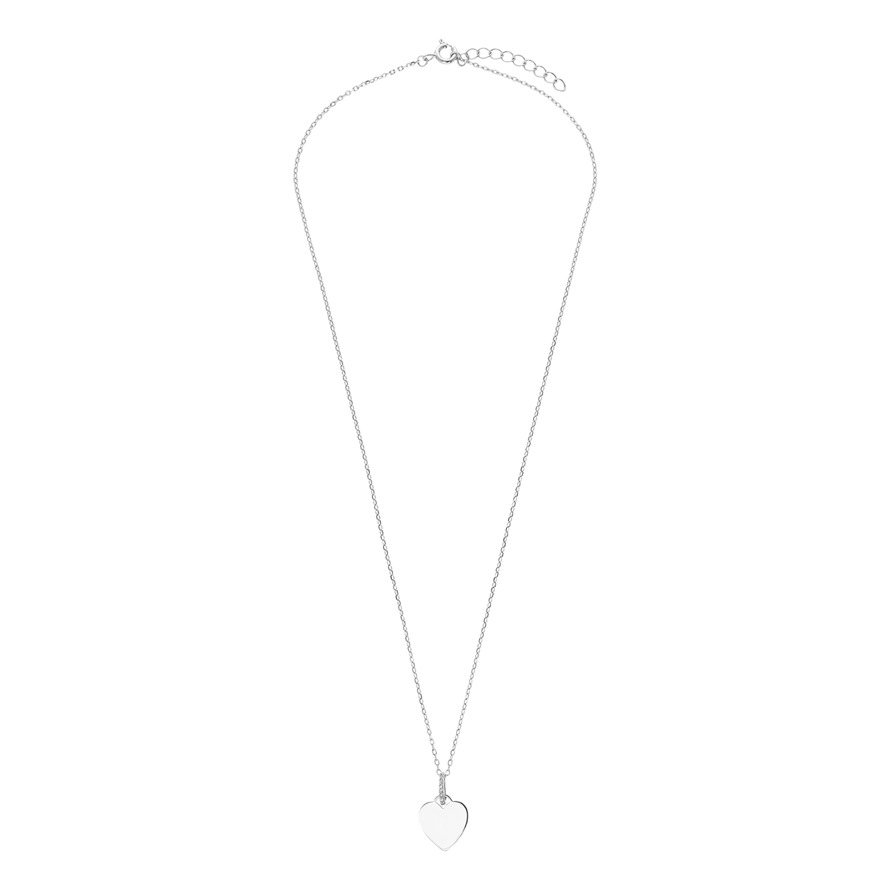 Zilveren ketting met hanger met plating met zirkonia voor dames