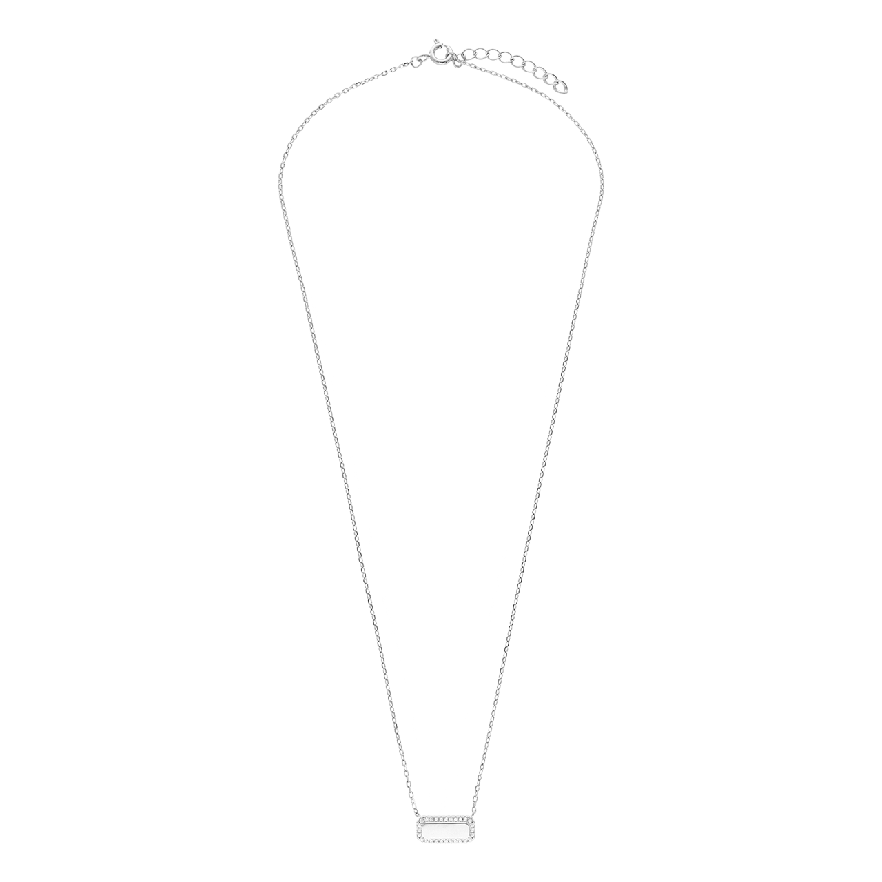Zilveren ketting met hanger met zirkonia voor dames