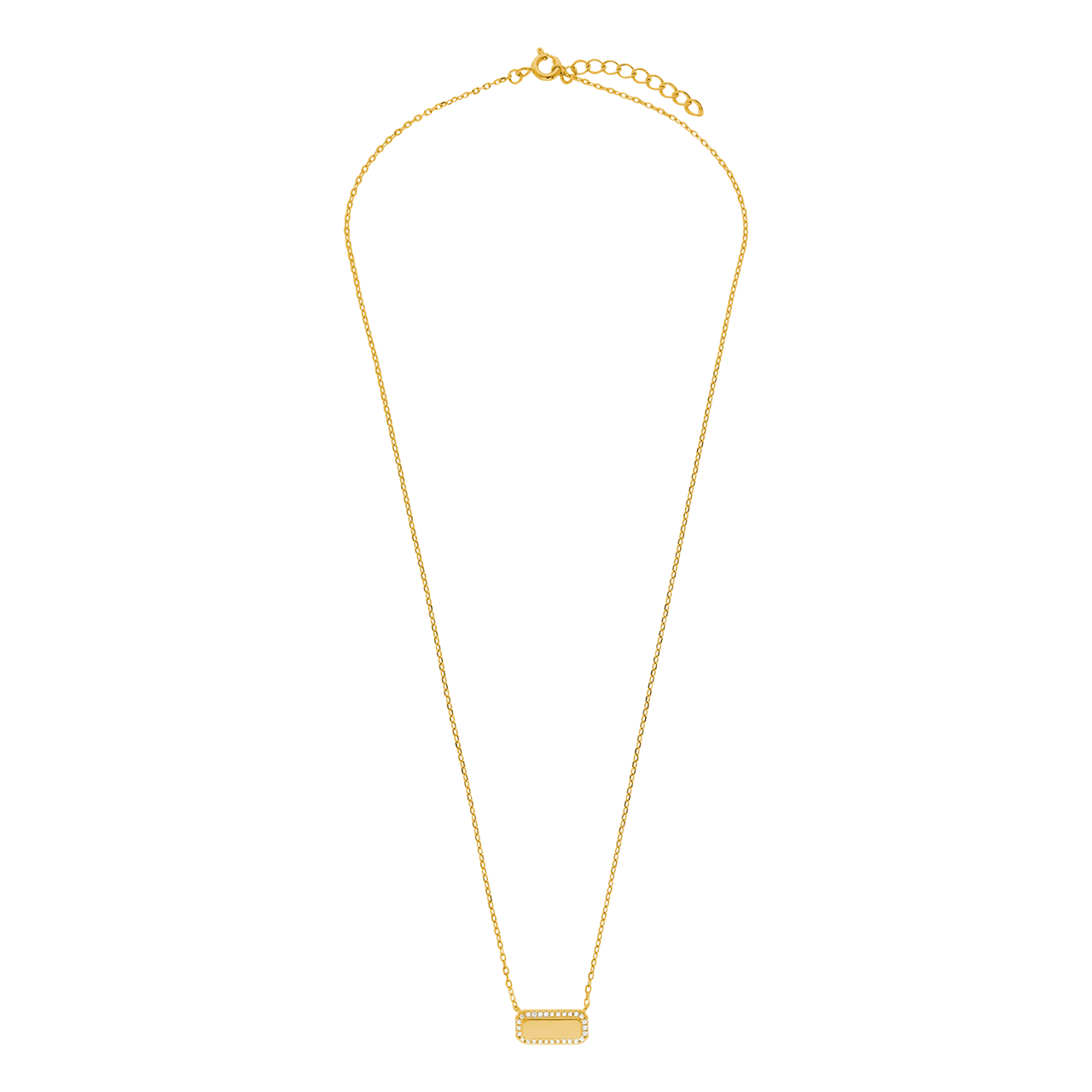 Zilveren ketting met hanger met plating met zirkonia voor dames