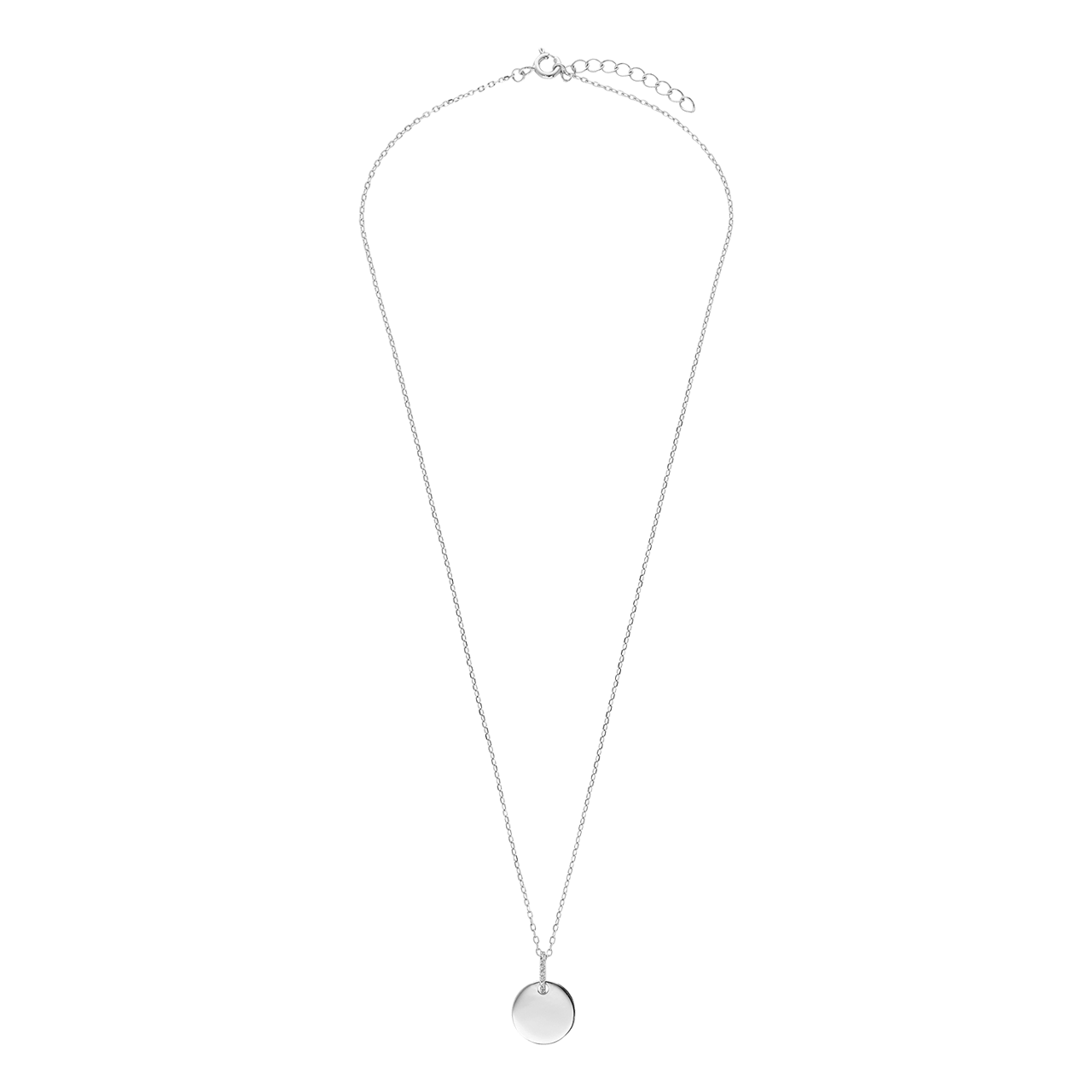Zilveren ketting met hanger met zirkonia voor dames
