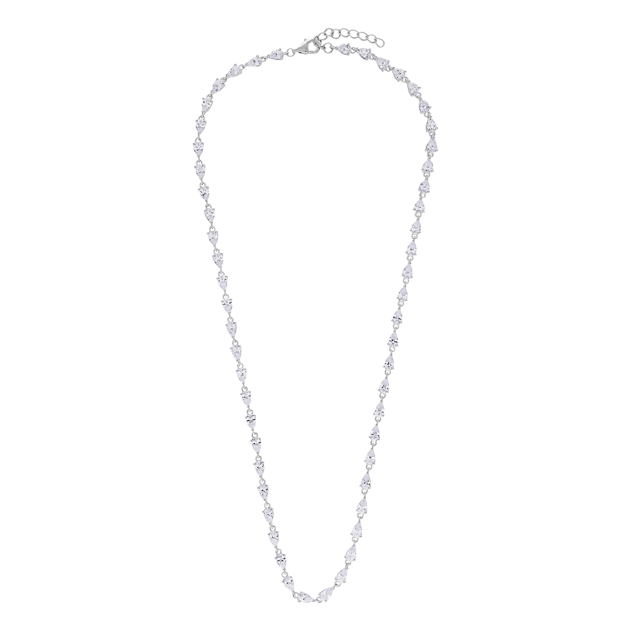 Zilveren ketting met zirkonia