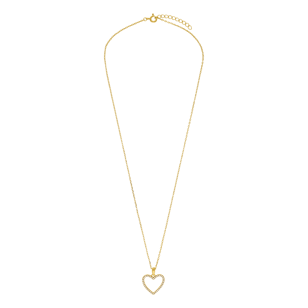 Zilveren goldplated ketting met zirkonia