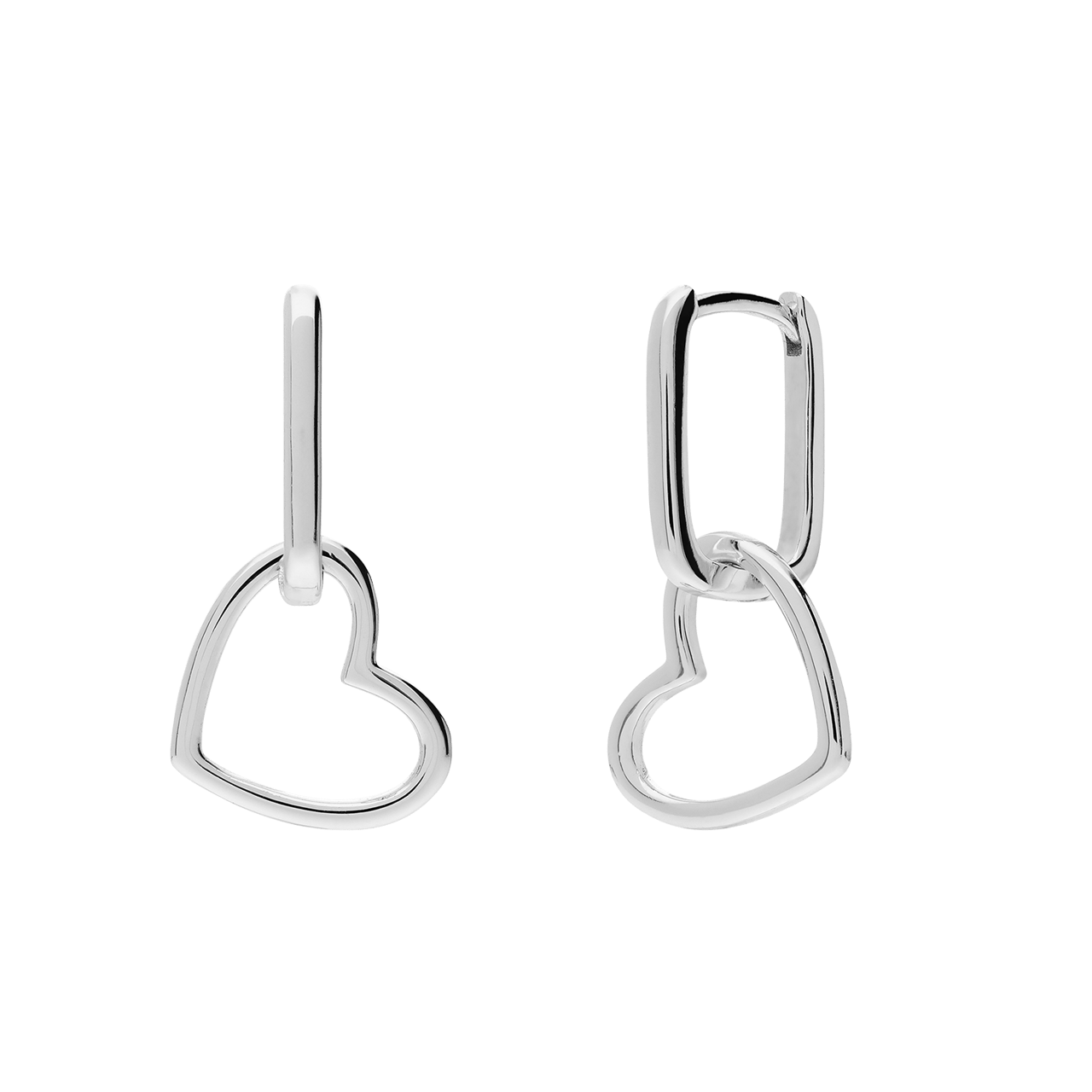 Zilveren ketting met hanger en oorbellen