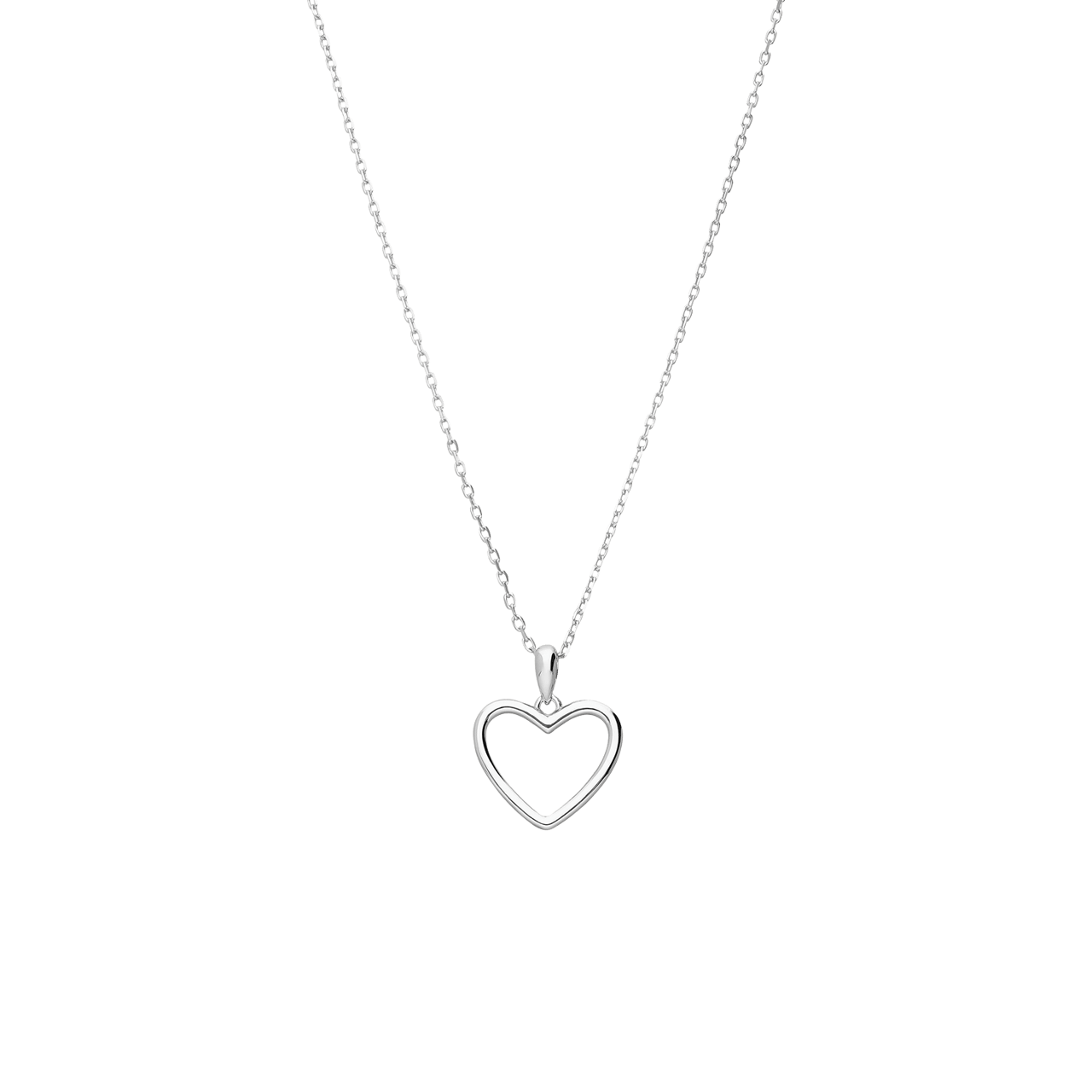 Zilveren ketting met hanger en oorbellen