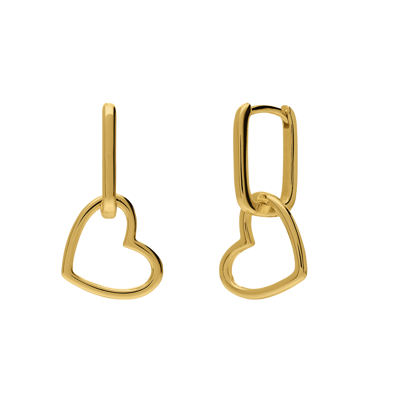 Zilveren goldplated ketting met hanger en oorbellen