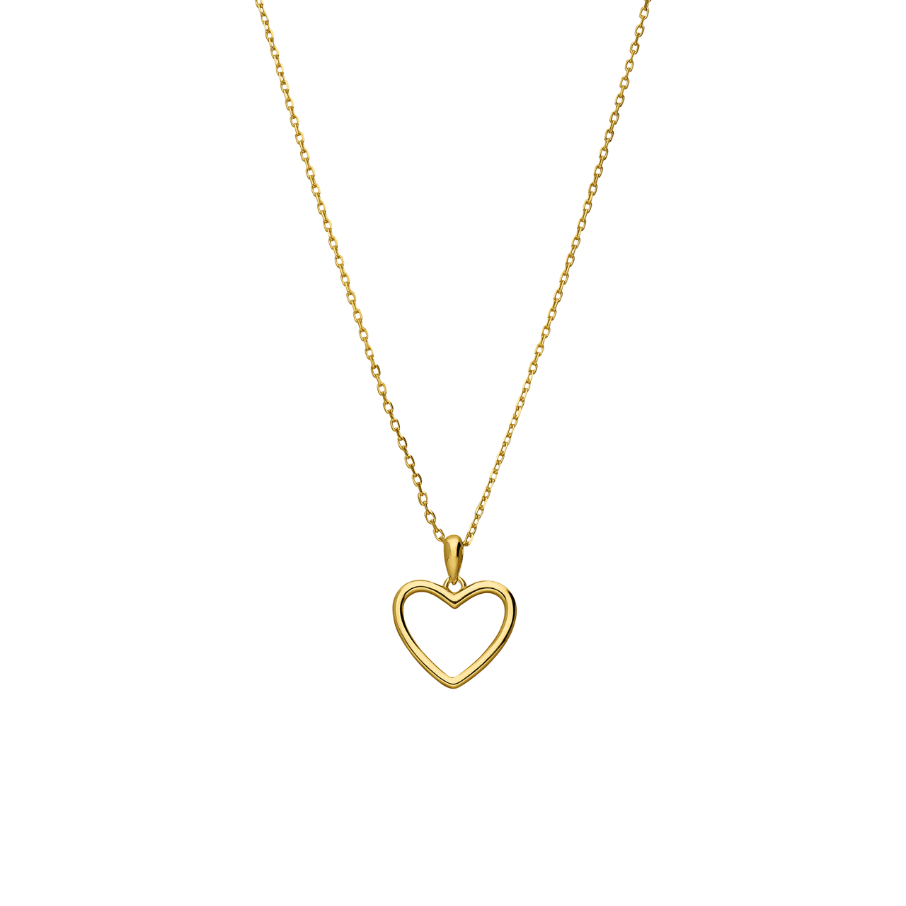 Zilveren goldplated ketting met hanger en oorbellen