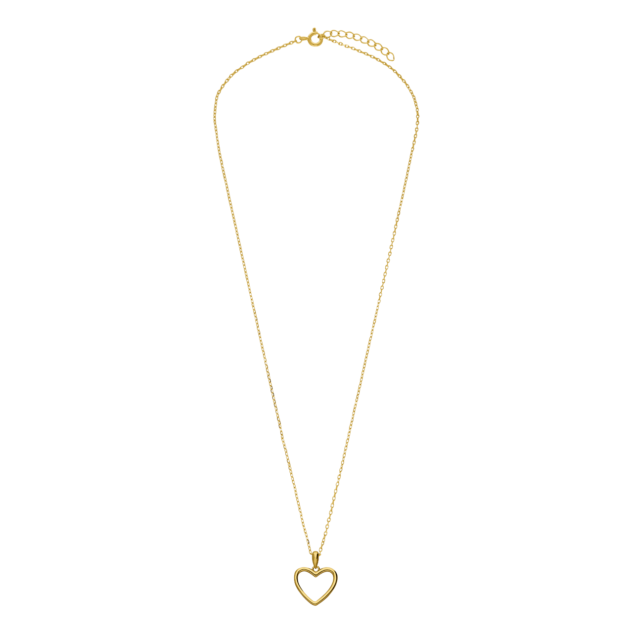 Zilveren goldplated ketting met hanger en oorbellen